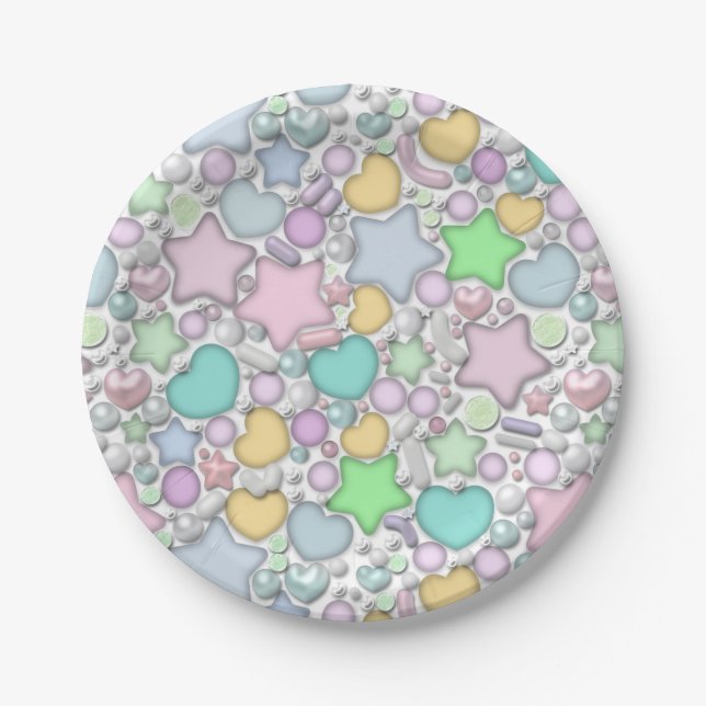 Plato De Papel Ornamentos de vidrio (Anverso)