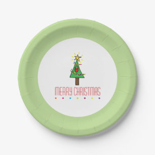 Plato De Papel Ornamentos del árbol de navidad de Feliz