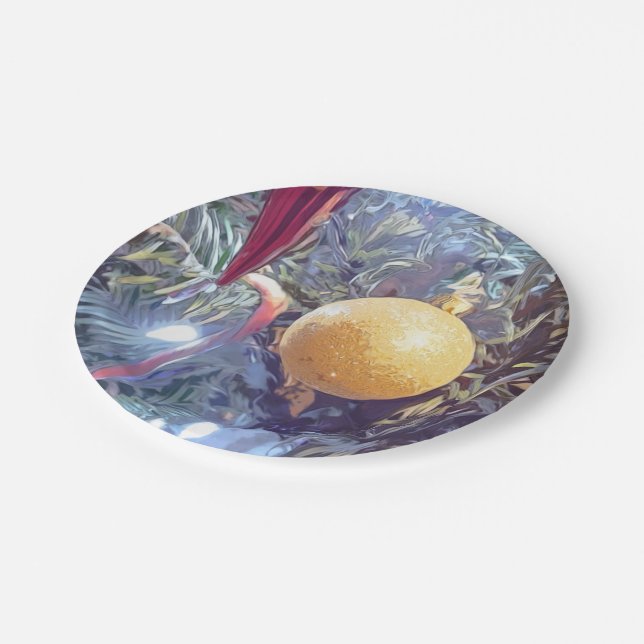 Plato De Papel Ornamentos feriados de invierno (Angular)