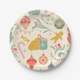 Plato De Papel Ornamentos fiestas navidades Invitación