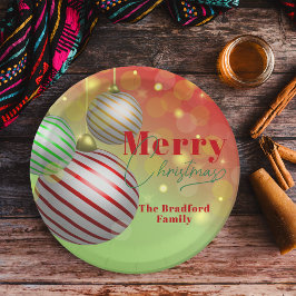 Plato De Papel Ornamentos navideños festivos Twinkling Gold Light