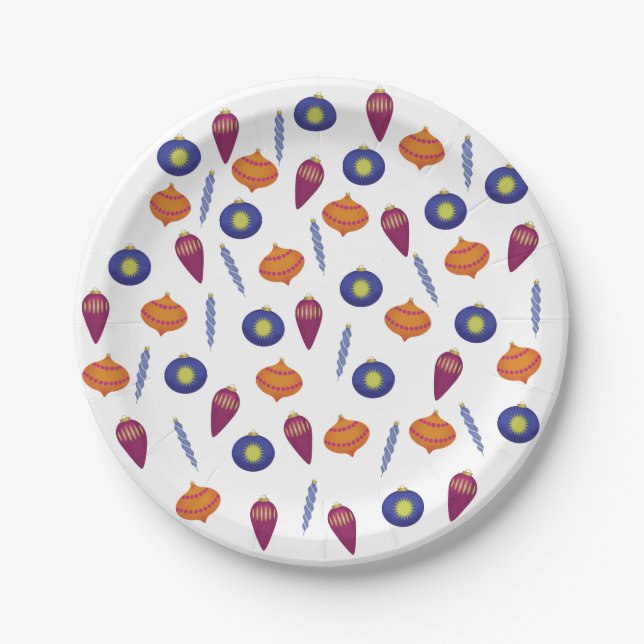 Plato De Papel Ornamentos pequeños de Navidad (Anverso)