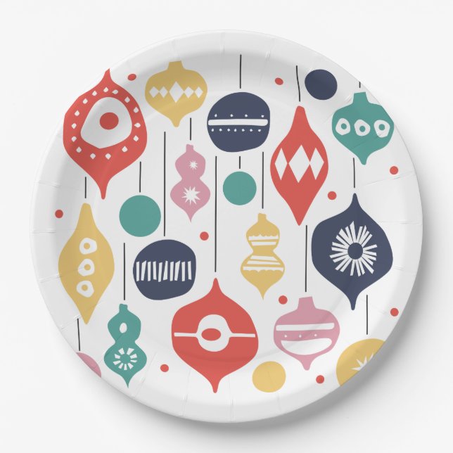 Plato De Papel Ornamentos retro (Anverso)