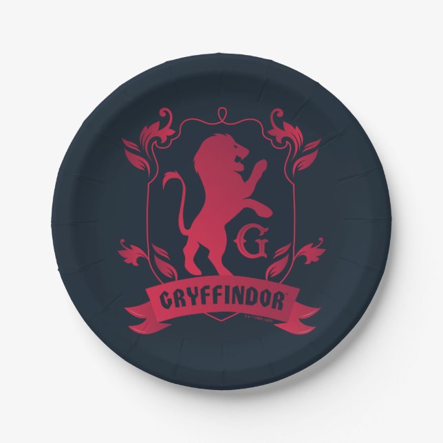 Plato De Papel Ornate GRYFFINDOR™ House Escudo (Anverso)