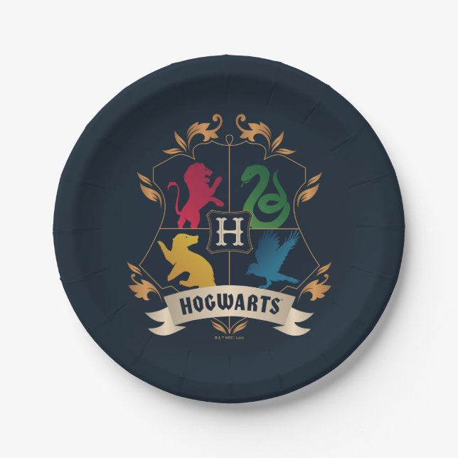Plato De Papel Ornate HOGWARTS™ House Escudo (Anverso)