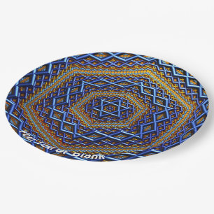 Plato De Papel Ornate Metallic Magen David