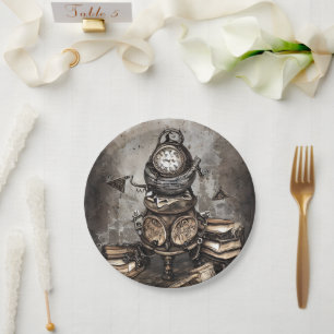 Plato De Papel Ornate Steampunk Cauldron   Libros de ortografía y