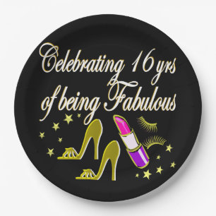 PLATO DE PAPEL ORO 16 Y FABULOUS DIVA DISEÑO