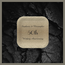 Plato De Papel Oro Dorado 50 Aniversario Boda, Nombres,