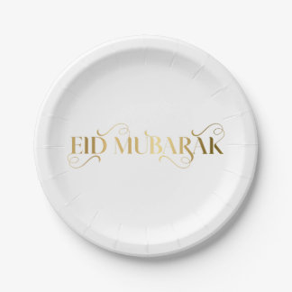 Plato De Papel Oro Eid Al Fitr