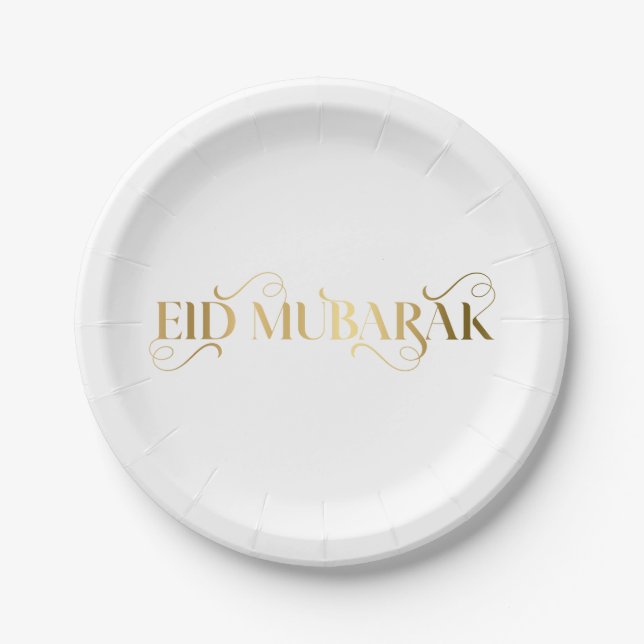 Plato De Papel Oro Eid Al Fitr (Anverso)