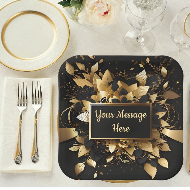 Plato De Papel Oro elegante personalizado (Subido por el creador)