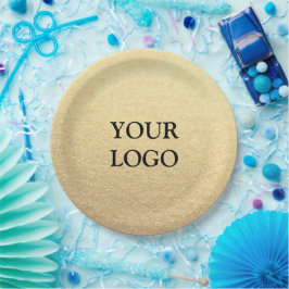 Plato De Papel Oro Limpio Simple Personalizado Logotipo De Su Emp