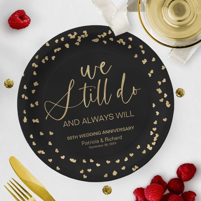 Plato De Papel Oro negro que aún hacemos Boda promete renovación (Subido por el creador)