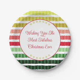 Plato De Papel Oro Rojo Y Rayo Verde Como Patrón