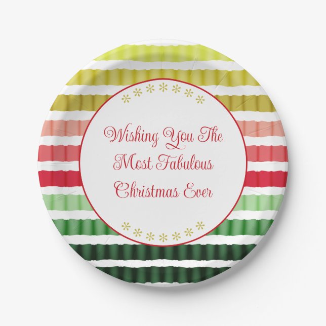 Plato De Papel Oro Rojo Y Rayo Verde Como Patrón (Anverso)