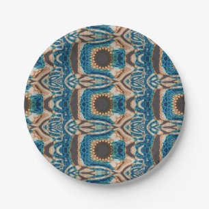 Plato De Papel Oro turquesa Sol Southwestern Art
