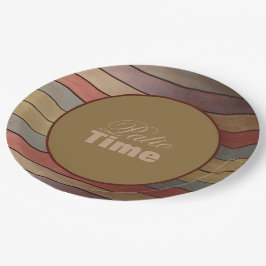 Plato De Papel Oro verde azul gris