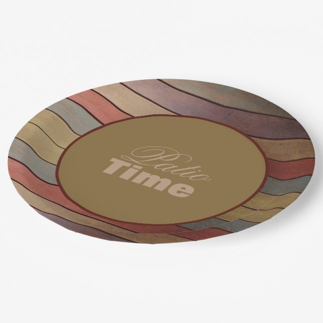 Plato De Papel Oro verde azul gris (Angular)