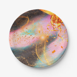 Plato De Papel Oro vibrante