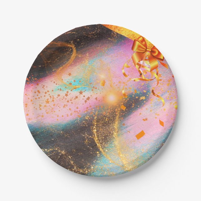 Plato De Papel Oro vibrante (Anverso)