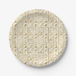 Plato De Papel Oro y Blanco Egipcio Egipto Glam Moderno Chic Fies