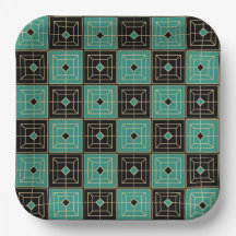 Oro y patrón verde Art Deco