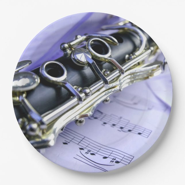 Plato De Papel Orquesta de bandas de música de hojas Clarinet (Anverso)