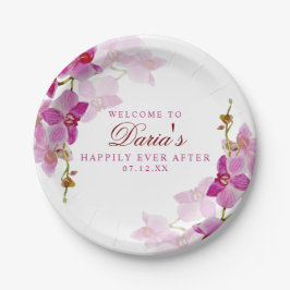 Plato De Papel Orquídea Tropical