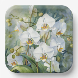 Plato De Papel Orquídeas