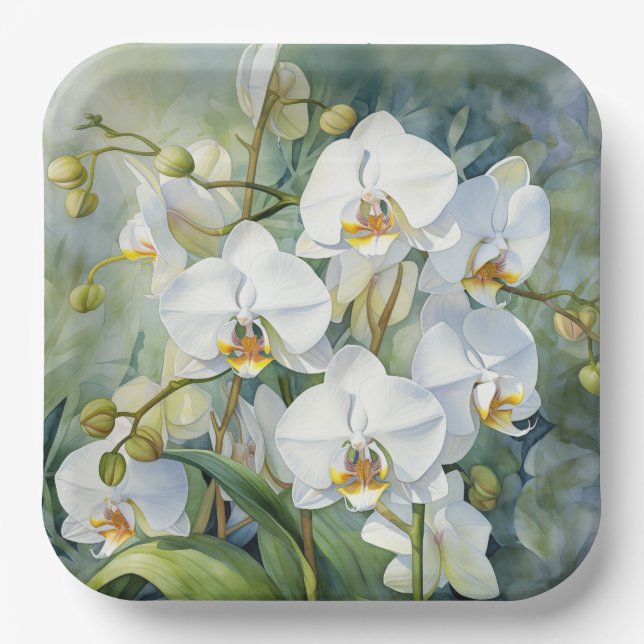 Plato De Papel Orquídeas (Anverso)
