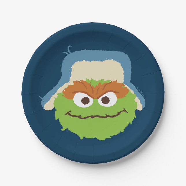 Plato De Papel Oscar el rostro de Grouch Woodland (Anverso)