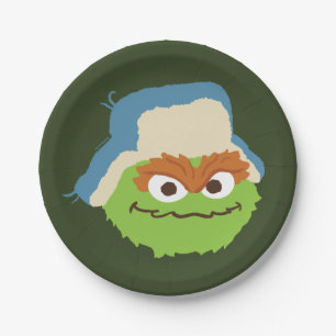 Plato De Papel Oscar el rostro de Grouch Woodland