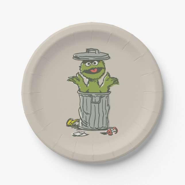 Plato De Papel Oscar the Grouch Vintage (Anverso)