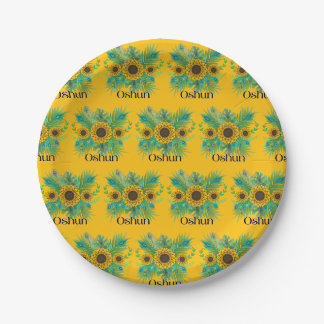 Plato De Papel Oshun Goddess Sunflowers