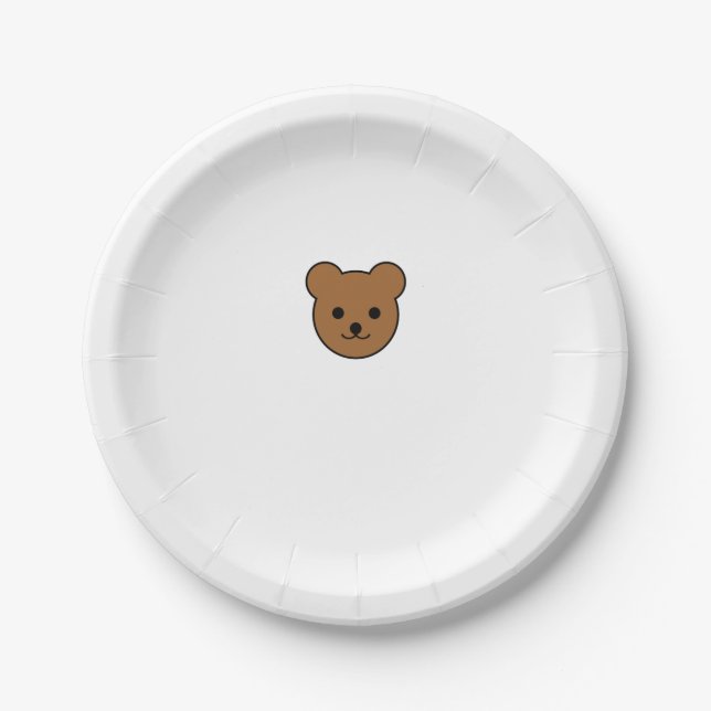Plato De Papel Osito Bear Face (Anverso)