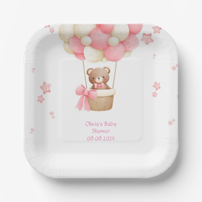PLATO DE PAPEL OSITO ROSA  (Anverso)