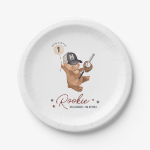 Plato De Papel Oso de cumpleaños de Rookie