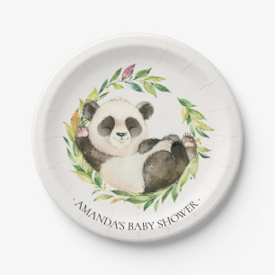 Plato De Papel Oso de panda dulce Baby Shower 7" placa