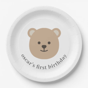 Plato De Papel Oso de peluche