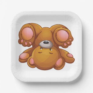Plato De Papel Oso de peluche al revés