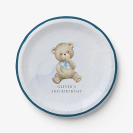 Plato De Papel oso de peluche cumpleaños niño cualquier edad