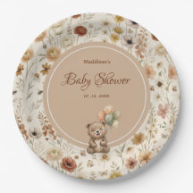 Oso de peluche de terracota Boho floral Baby Showe
