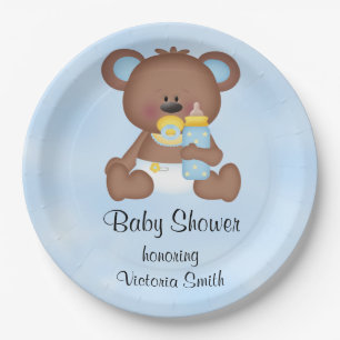 Plato De Papel Oso de peluche del bebé de Baby Shower