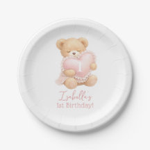 Oso de peluche rosa cumpleaños niña 1