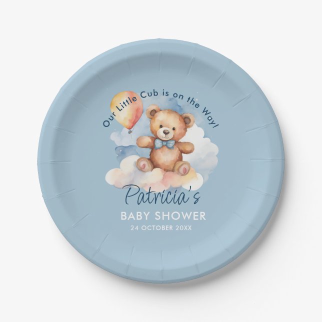 Plato De Papel Oso de Teddy (Anverso)