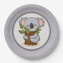 Plato De Papel Oso kaola de abrazo de árbol