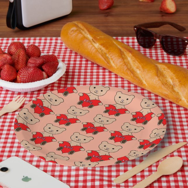 Plato De Papel Oso Lindo (Picnic)