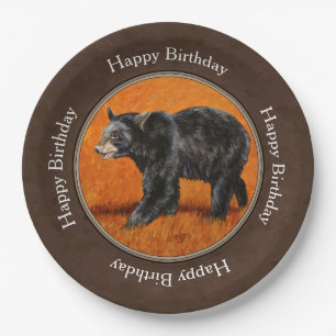 Plato De Papel Oso Negro Otumn Earth Brown