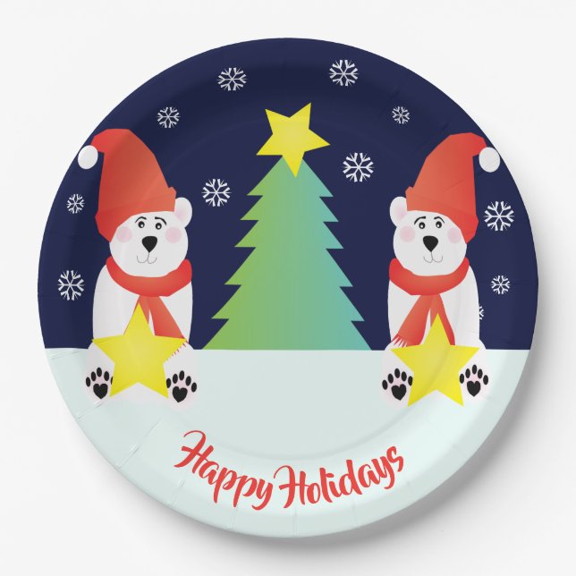 Plato De Papel Oso Polar Cutáneo (Anverso)